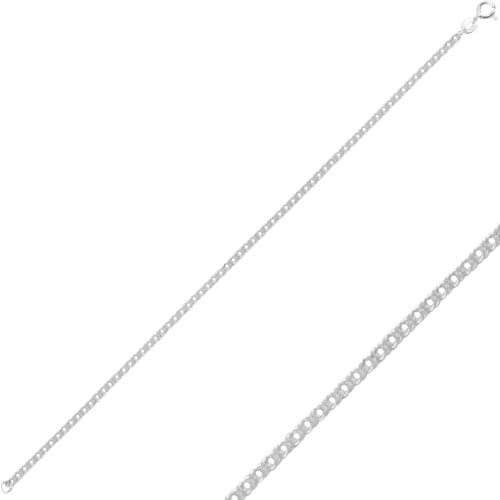 Silver 925 Sterling 40 Micron Rombo Chain Bracelet