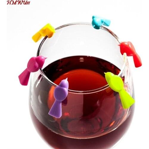 6PCS Silicone Bird Shape Pineapple Shape Bow Shape Tits Wine Glass Mark Wine Glass Recognizer Cup Distinguisher Hot
