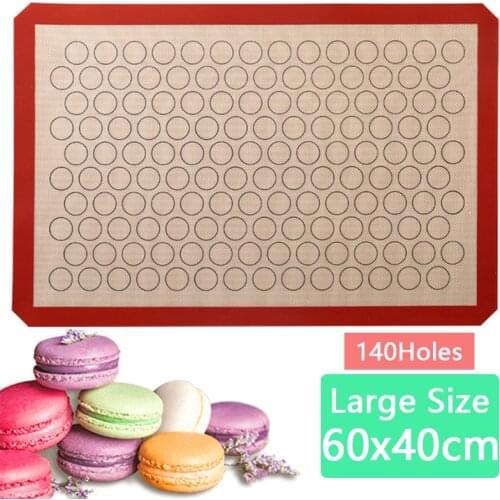 140 Holes Silicone Macaron Baking Mat Non Stick Oven Liner Bake Pans Rolling Dough Mat for Macaroon Pastry Cookie Cake Making