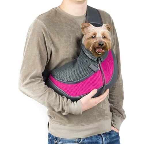 Pet Puppy Carrier Sling Outdoor Travel Dog Shoulder Bag Mesh Oxford Single Comfort Handbag Tote