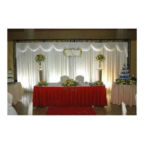 Free DHL 3*6m White Wedding Swags Drapes Wedding Backdrops Curtain 20ft (w) x 10ft (h) for Wedding Party Decoration