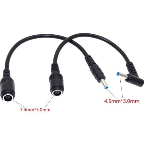 Female 7.4*5.0 mm to 4.5*3.0 mm Male with Pin Bule DC Power Charger Adapter Converter Connector for HP Ultrabook Dell Laptop