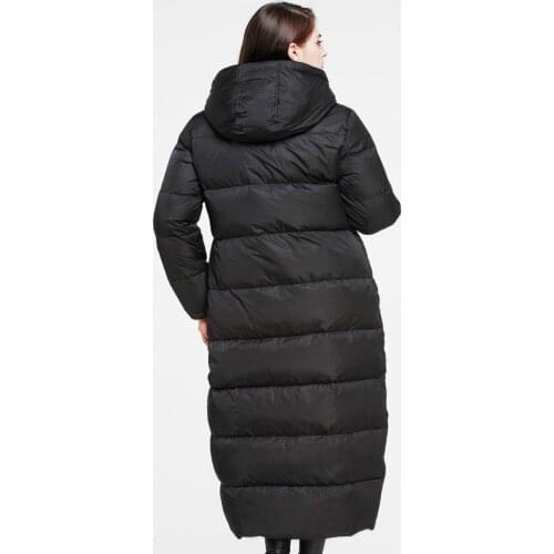 Womens winter plus size down jacket 5XL 10XL size black wine red navy blue zipper long coat