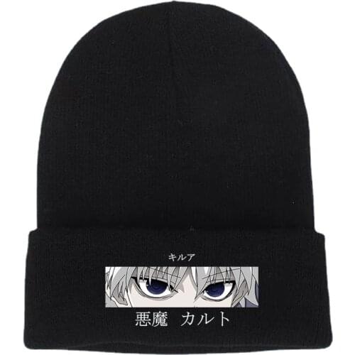 Hunter X Hunter Hat Embroidered Winter Hat Cotton Knit Hat Skullies Beanie Hats Anime Japan Outdoor Sport Bonnet gorro