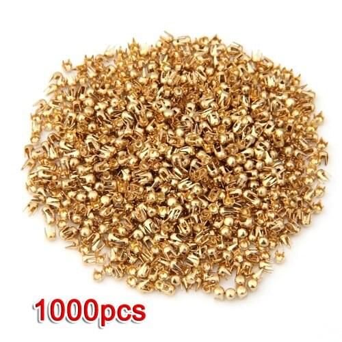 1000 Gold Tone Round e Rivet Spike Studs Spots DIY Rock Punk 2.5mm