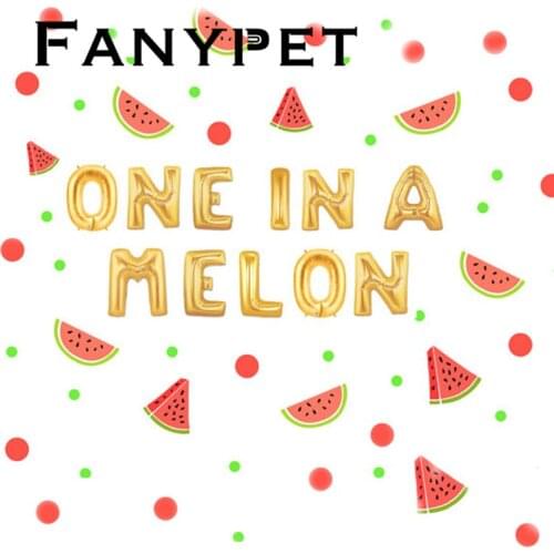 16 inch one ia a melon foil Letter balloons banner for baby shower Decora watermelon luau party decoration party supplier