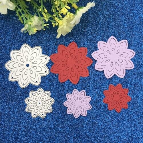 2PCS lotus flower Metal Cutting Dies Stencils for DIY Scrapbooking Album Paper Card Decorative Craft Embossing Die Cuts