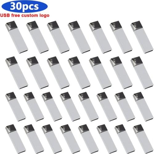 30pcs free logo Pen drive USB Flash Drive 64 32 16g 8Gb pendrive 128Gb USB Flash Drive waterproof u-disk 2.0 memoria usb stick