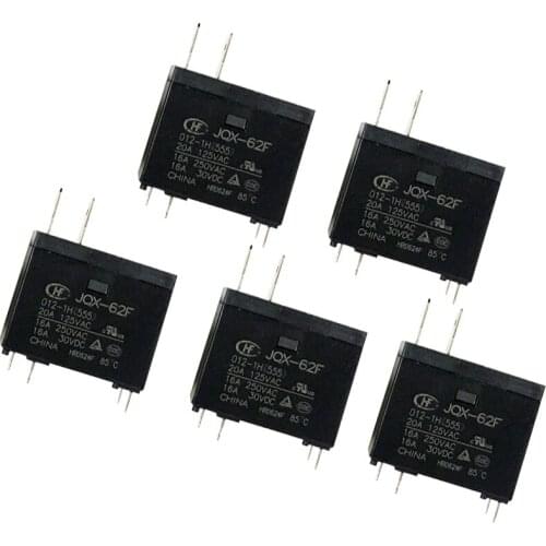 5pcs Jqx-62f-012-1h Water Heater Microwave Oven Coil Relay 12vdc