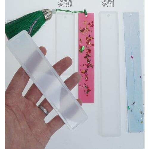 5 PCS Silicone Rectangle Bookmark Mold Shiny Blank Bookmark Molds DIY Bookmark for Gift 103710