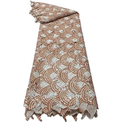 African Cord Lace Fabric 2021 African Guipure Cord Lace French Water Soluble Lace With Sequins Lace For Wedding Dress Party Sew