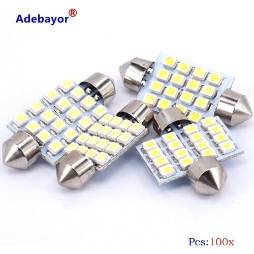 Free shipping 500x 31mm 36mm 39mm 41mm 16SMD 1210 3528 LED Festoon light LED Festoon Interior Dome Light Lamp Bulb Adebayor