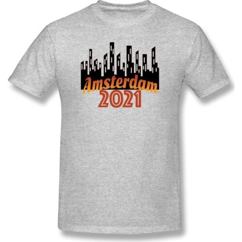 Man Amsterdam Skyline New Year Netherlands,City, Skyline Cat , Cityscape home Graphic Cool Tshirt
