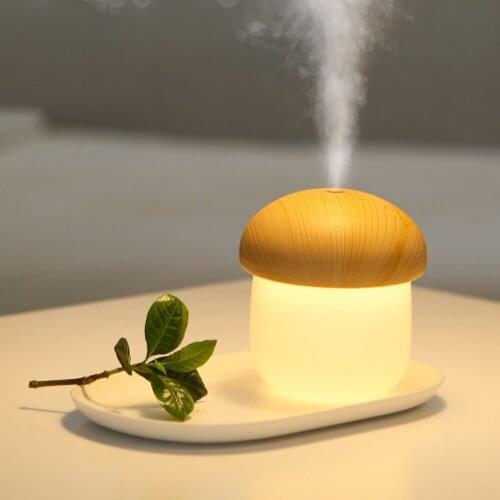DC5V USB Mushroom Sprayer Aroma Essential Oil Burner Lamp Home Living Mute Air Humidifier Aromatherapy Diffuser LED Table Light