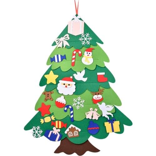 DIY Felt Christmas Tree Wall Hanging Ornament Children New Year Christmas Gifts Artificial Tree Christmas Decorations For Home