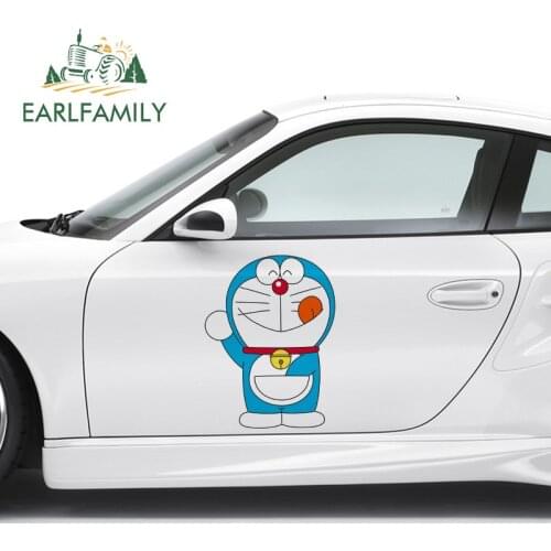 EARLFAMILY 43cm x 32.4cm For Doraemon Sunscreen Car Stickers Windows Decal Motorcycle Scratch-Proof Occlusion Scratch Decor
