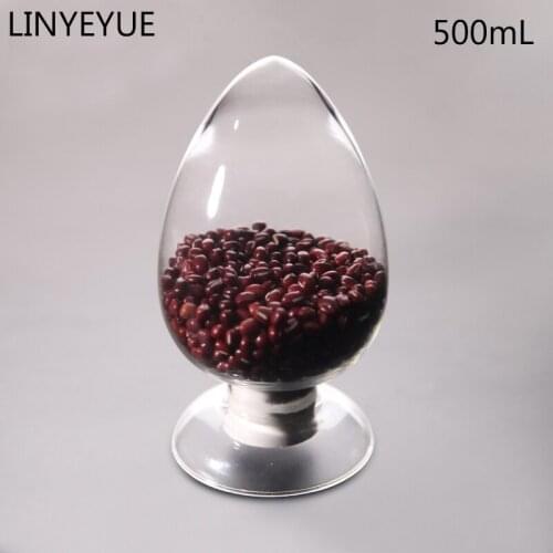 LINYEYUE 500mL Glass Sample Bottle with cap Show Vial Bottle Conical Seed Display Bottle for Shool Laboratory or Home Kitchen
