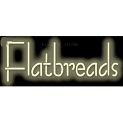 Flatbreads NEON SIGN REAL GLASS BEER BAR PUB LIGHT SIGNS store display Restaurant Advertising food wings subs Lights 17*14"