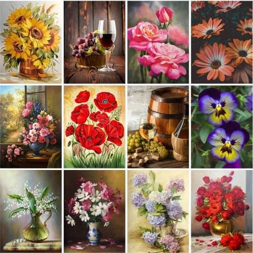 5D DIY Diamond Painting Full Square Drill Rose Diamond Embroidery Flower Cross Stitch Picture Rhinestones Wall Art Home Decor