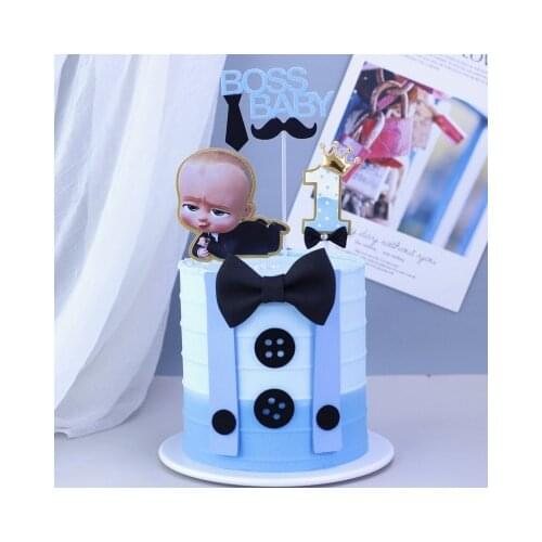 Baby Boss Winnie the Pooh Theme Cake flag Topper Baby Boys & Girls Birthday Party Decoration Baby Shower Kids Supplies