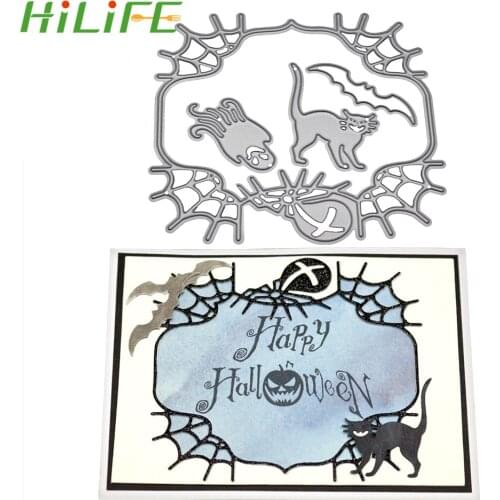 HILIFE Metal Cutting Dies Scrapbooking Embossing Stencil Craft DIY Scrapbook Album Paper Cards Die Cuts Happy Halloween Cat