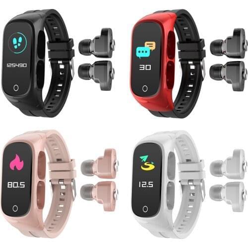 N8 Smart Watch 2 In1 Multifunctional Wireless TWS Bluetooth Earphone Bracelet Fitness Tracker Wristband Headset For Men Women