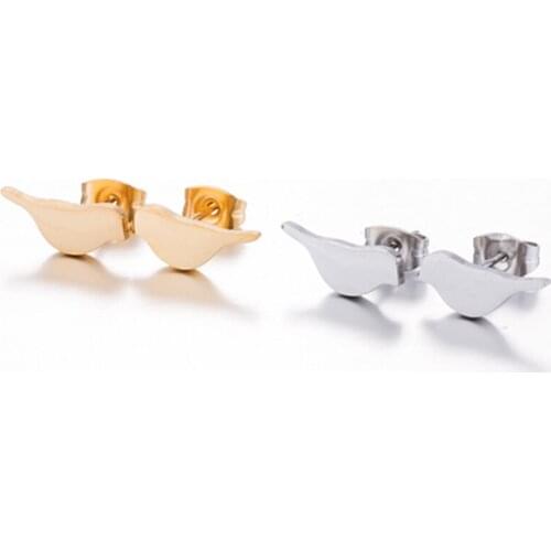 Stainless Steel Animal Earrings for Women Girl Cute Bird Dove Eagle Flamingo Angel Wings Cupid Stud Earrings Jewelry Accessories