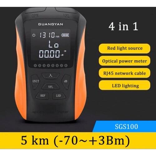 New 4-in-1 5 km -70~+3Bm multifunctional optical power meter OPM visual fault locator network cable test fiber optic tester