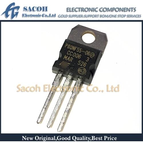 Free Shipping 10Pcs STP80NF55-06 P80NF55-06 STP80NF55-08 P80NF55-08 STP80NF55 TO-220 80A 55V Power MOSFET