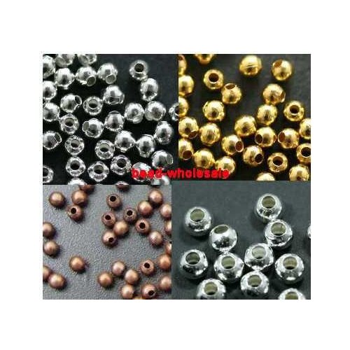 OMH wholesale free ship 3000pcs 2.5mm Silver color /Golden/Nickel/Copper Metal Ball Findings Diy Spacer Beads For Craft