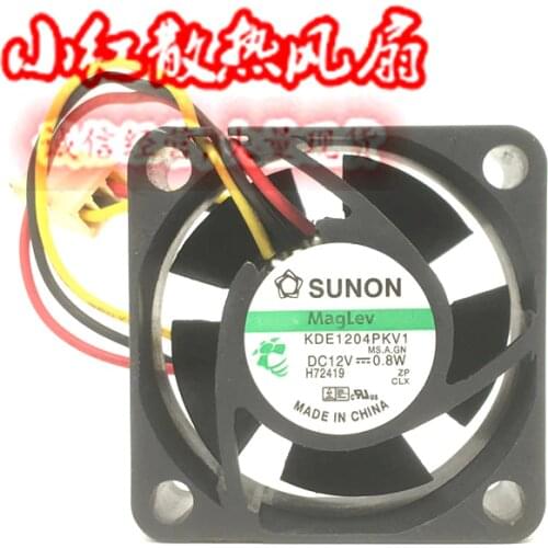 Original KDE1204PKV1 12V 0.8W 4020 4CM 3-wire magnetic suspension silent fan