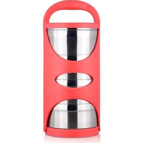 Hottest Color Food Storage Container 2/3/4 Tier Round Stainless Steel Tiffin For Take-away