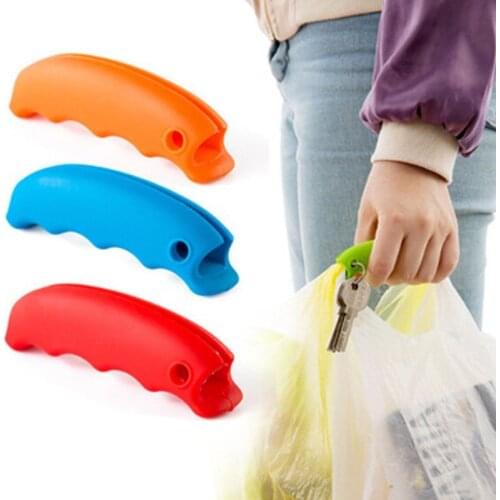 1pc Shopping Bag Mention Dish to Protect Hands Portable Silicone Trip Grocery Bag Holder Handle Carrier Lock Shopping Bag Dish