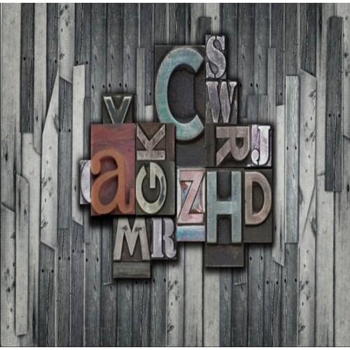 Dropship Colomac Embossed Wallpaper English Alphabet Background Wall Wood Wallpaper Papier Peint Mural 3d Wallpapers Home Decor