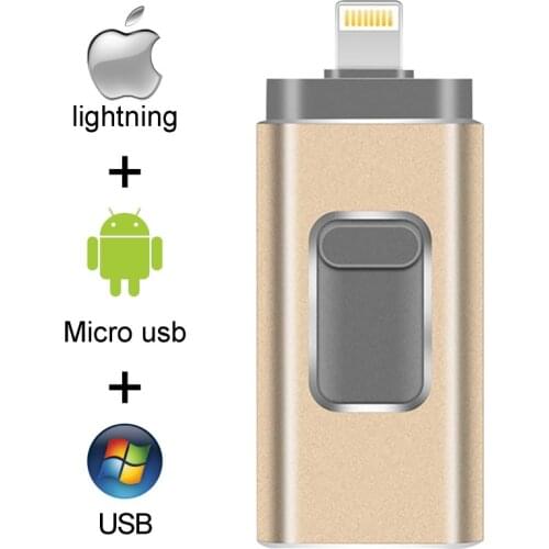 Pendrive 128GB 3 in 1 iPhone USB Flash Drive OTG 32GB Pendrive 3.0 Cle Usb Flash Drive 64GB For for iPhone /Android/Tablet PC