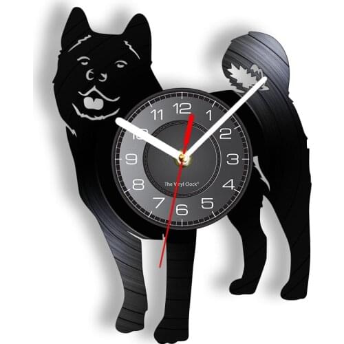 Japanese Docile Akita Inu Silhouette Laser Wall Clock Fox Breed Dog Fidelity Pet Puppy Vinyl LP Record Akita Dog Owners Gift
