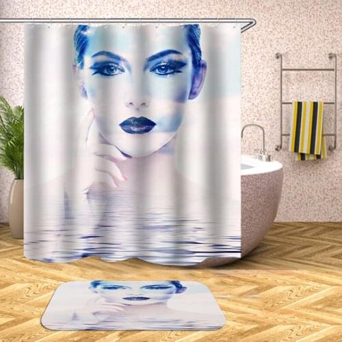 Polyester fabric bathroom curtain waterproof fabric shower curtains drop shipping bath curtain