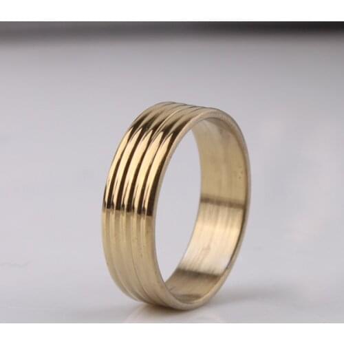 Gold color 5 stripes rings 316L Stainless Steel men ring jewelry wholesale lots