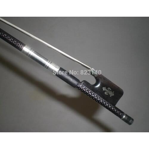 1 PC Strong Carbon Fiber Cello Bow 4/4 RED Wire Inlay with white horse hair