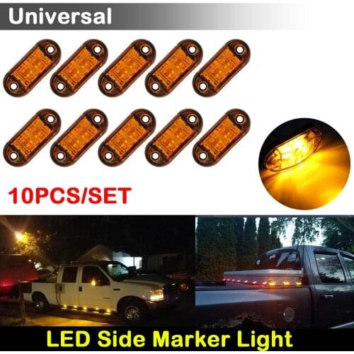 10Pcs 12V-24V Amber LED Vehicle Trailer Truck Side Marker Turn Signal Light Universal LED Side marker lamp for Truck Pickup