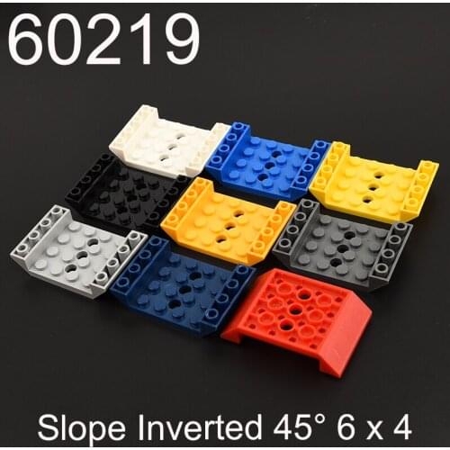 10PCS 60219 Slope Inverted Brick 6x4 with 3 Holes high-tech Building block accessories parts MOC Construction DIY Education