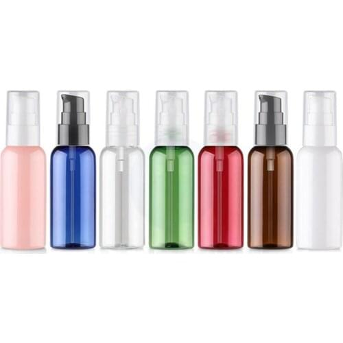 10pcs/lot 50ml PET Amber Cosmetic Essential Oil Lotion Pump Bottles