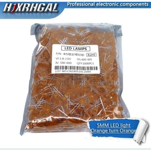 1000pcs Orange clight-emitting diodes Orange turn Orange 5mm led new and original hjxrhgal