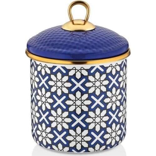 Schafer Glaze Medium Size Jar 2 Pieces Navy/Product Dimensions: 32 x 25,5 x 7,5 cm. Aluminum Body Granite Interior