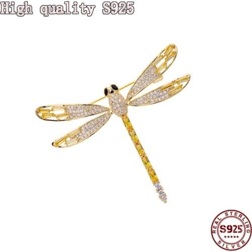 2021 Fashion Jewelry, High Quality Dragonfly Brooch, Exquisite T-Shaped Zircon Crystal Brooch Insect Pin