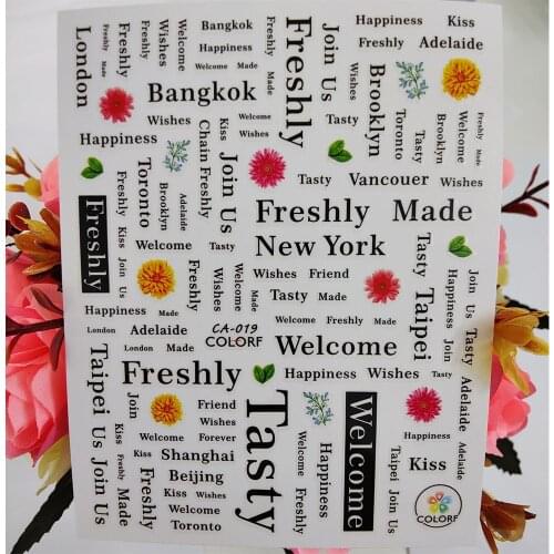 English Letters 3D Nail Stickers Cute Daisy Flowers Design Nail Art Decoraciones Foil Decals Manicure Accessories Nail Supplies