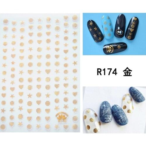3D Stickers for Nails Self-adhesive Design Love Heart Five-pointed Star Nail Art Decorations Stickers for Manicure Accessories