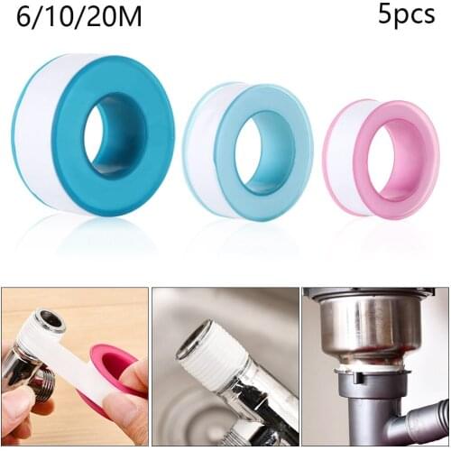 5PCS 6/10/20M Roll Thread Oil-free Tape PTFE Tape Plumbing Sealing Band Water Pipe Home Improvement Sealers Sealing Tape