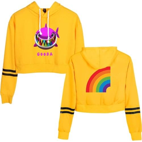 6ix9ine Yellow Hoodie Rapper Tekashi69 Tekashi 69 GOOBA Crop Top Hoodie Women Sexy Harajuku Jumper Cropped Sweatshirt Streetwear