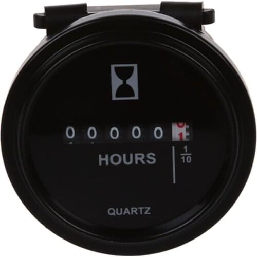 6V-80V DC / AC Round Quartz Hour Meter Gauge for Boat Car Truck Engine